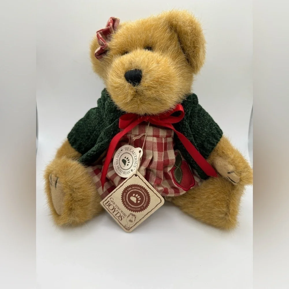 Boyds Bears GALA APPLESMITH #917441 Green Sweater Red Apple Dress Retired Plush
